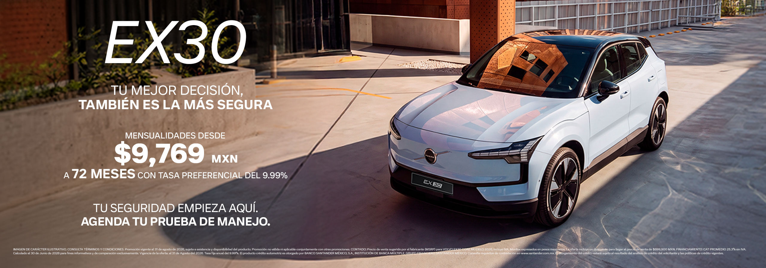 Promoción Volvo EX30 auto eléctrico, enganche y financiamiento