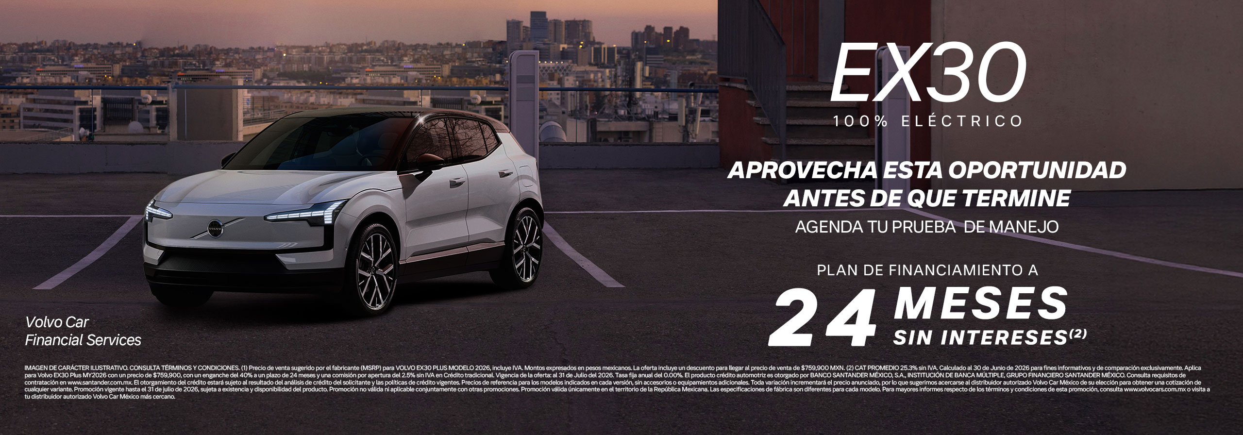 Promoción Volvo EX30 auto eléctrico, enganche y financiamiento
